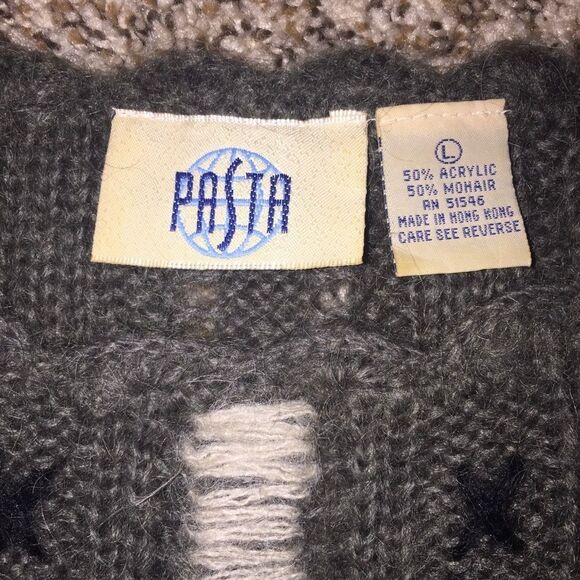 Vintage Pasta 50% Mohair Sweater Sz L Pullover Crew Neck Warm Cozy - Picture 2 of 9